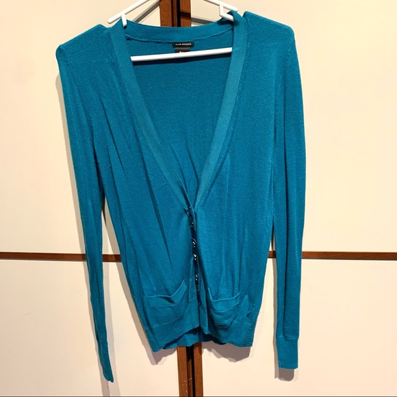 Club Monaco || Teal cardigan with jewel buttons - Picture 1 of 4